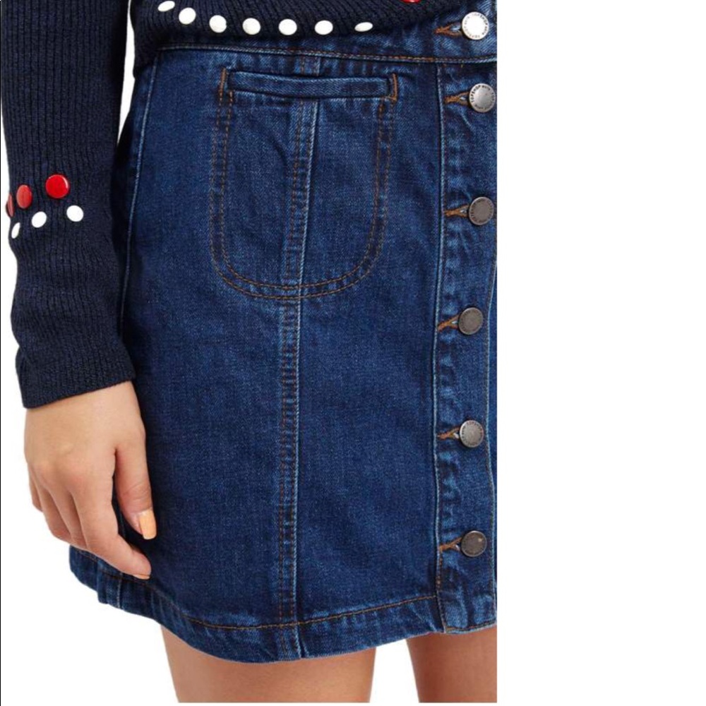 Topshop button front denim skirt size 28